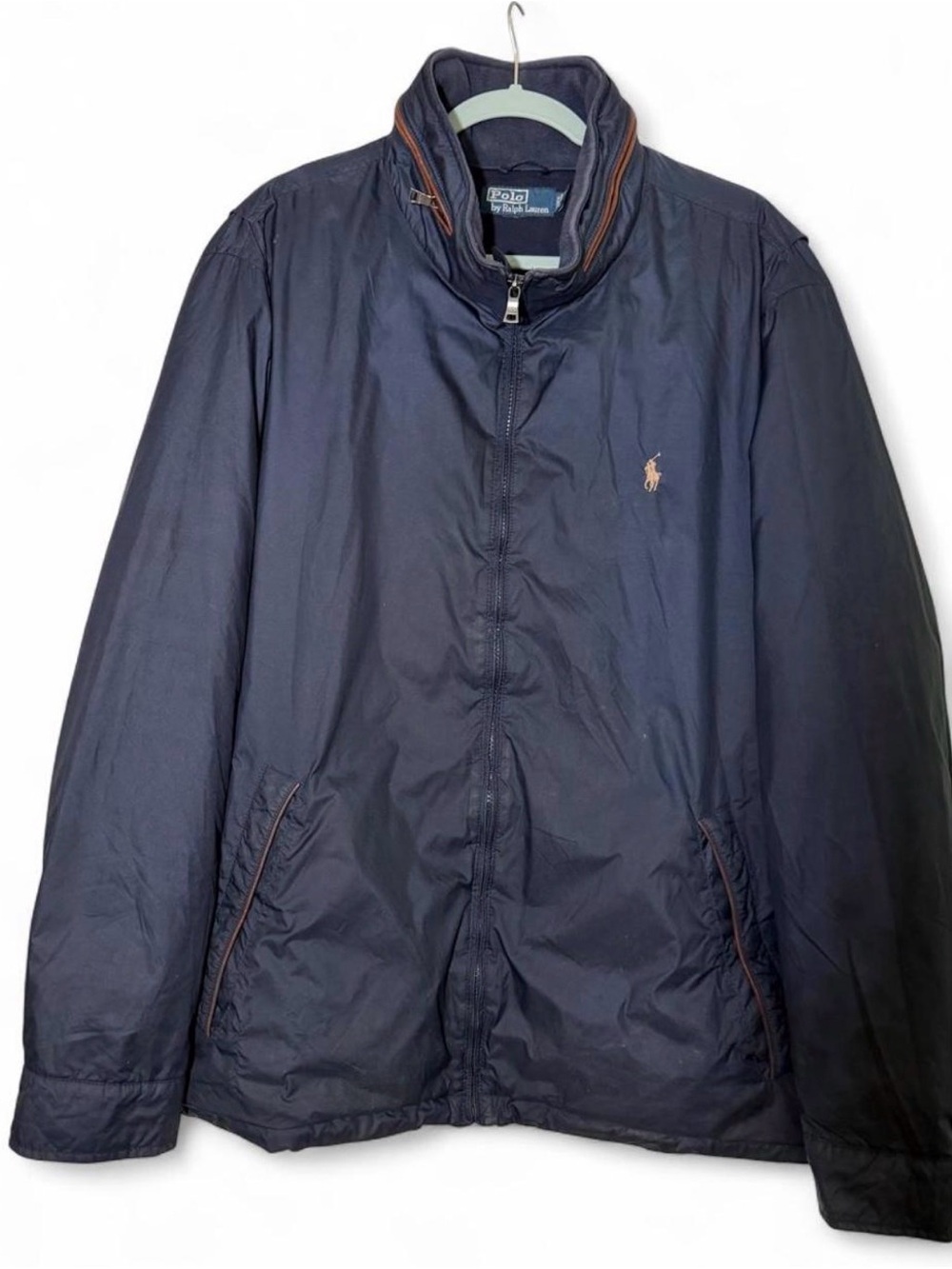 Polo Ralph Lauren 2XB Navy Microfiber Hidden Hood Jacket